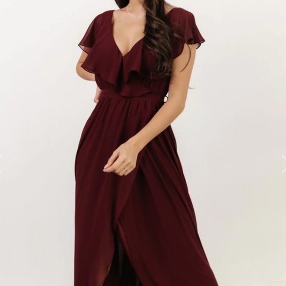 Baltic Born Burgundy Wedding Dress - Picture 3 of 14